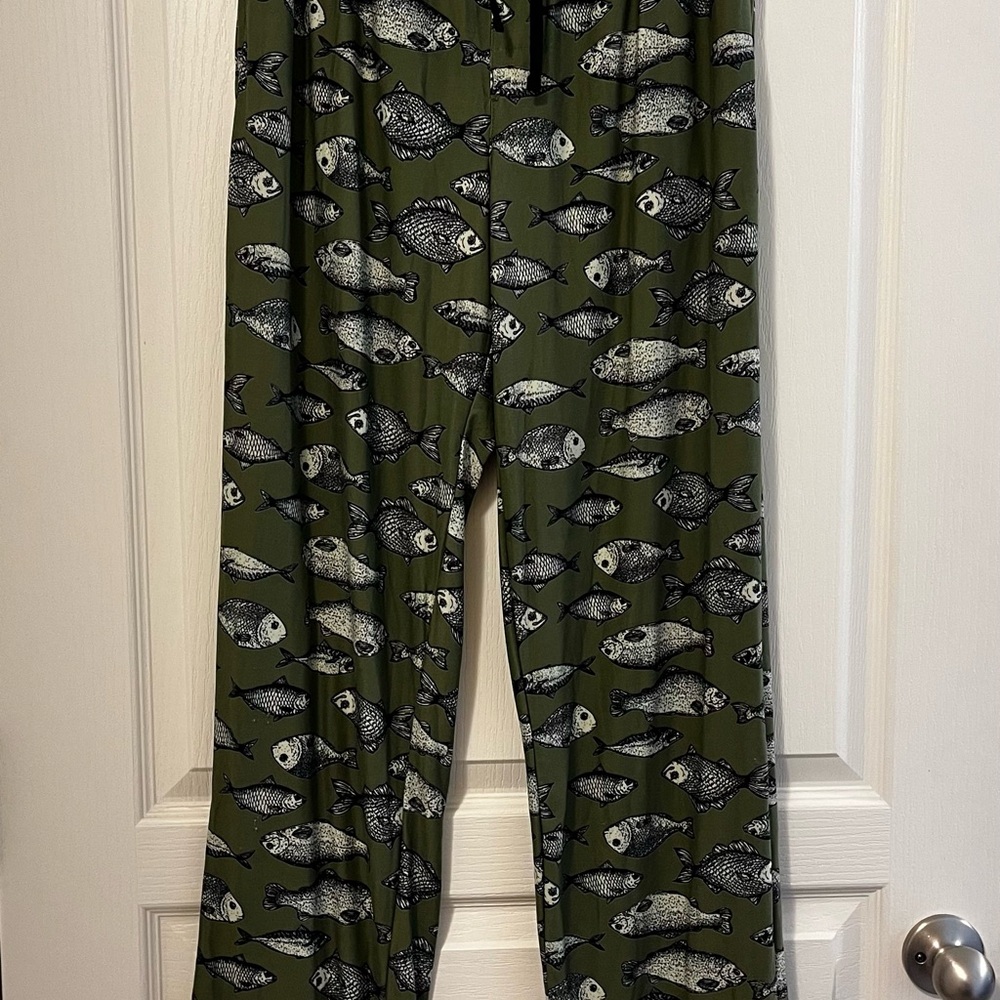Fox + Badger Fish Print Lounge/Sleep Pants Size Medium